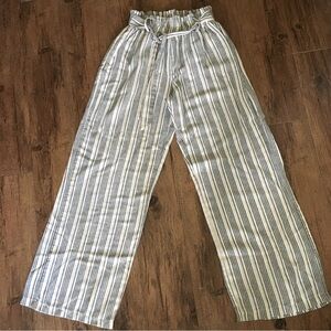 Sienna Sky Linen Blend Striped Wide-Leg Pants L